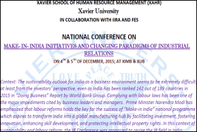 National Conference on ” Make-in-India Intitiatives and Changing Paradigms of Industrial Relations “